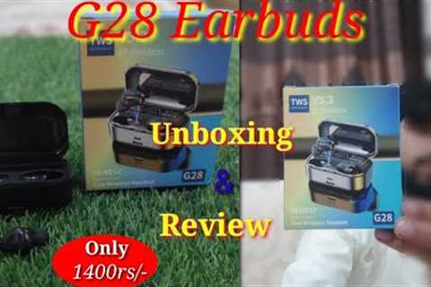 New G28 tws unboxing &amp; review| water proof with premium shape and long battery earbuds| best..