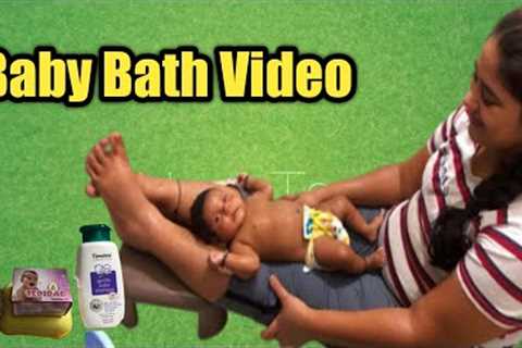 My baby bath video / 1&amp;half month baby /new born baby bath tips &amp; care