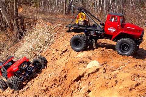 TRiPLE THREAT - a Day of Offroad Vehicle Recoveries - DUAL-cifer Tow Truck | RC ADVENTURES