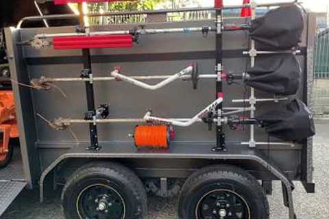 BJs 2020 Lawn Care Trailer set up with Equipment Defender &amp; Ballard Gear