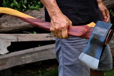 How to Make a Beautiful Rosewood Axe Handle Using Basic Tools | Woodworking Art