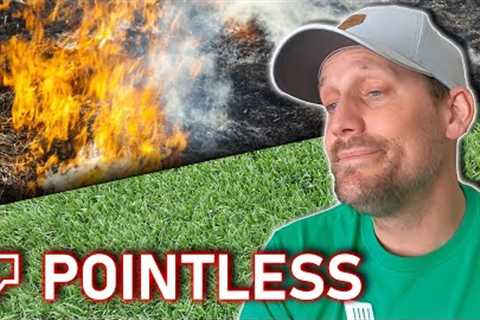 Burning Bermuda Grass Lawn in Spring Instead of Scalping // Spring Lawn Care Tip for Faster Green-Up