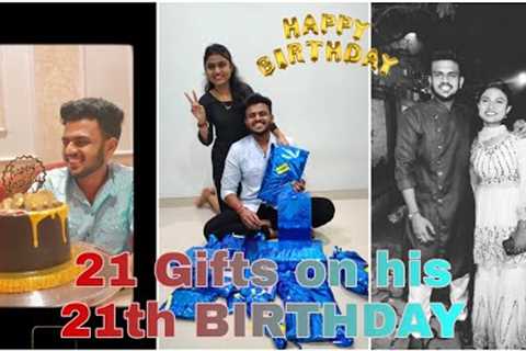 Gifting 21 Gifts on his 21th Birthday 🥳+showing his hilarious pics+pranking him||Laxmi Yadav||Vlog ..