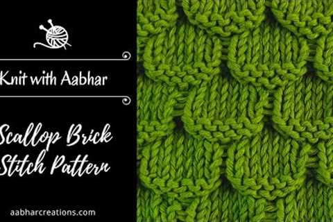 Scallop Brick Knitting Stitch - Easy Beginner Friendly Knitting Pattern