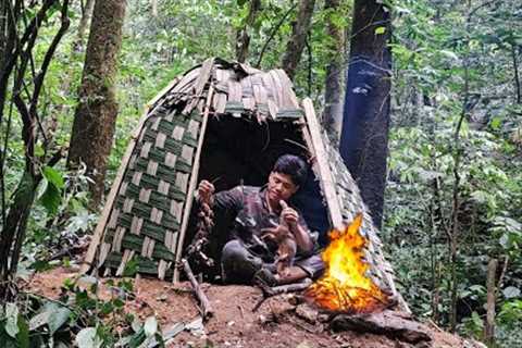 Survival skills. Build a shelter in the forest. craft traps. and catch frogs.