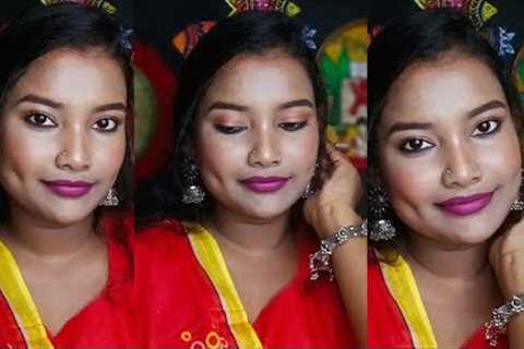 🌼Simple Night Makeup Tutorial | Eso Hey Boishakh | Step By Step 🌼