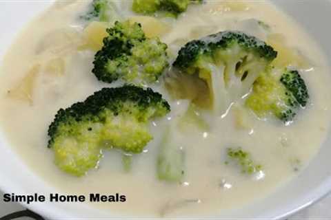 Enjoy this simple broccoli &amp; potato cheesy soup recipe | Creamy broccoli potato soup recipe