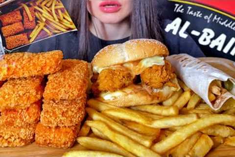FAST FOOD | CHICKEN BURGER + SPICY NUGGETS + SHAWARMA + FRIES | MUKBANG ASMR
