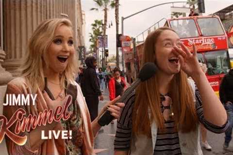 Guest Host Jennifer Lawrence Surprises People on Hollywood Blvd.