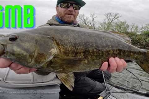 HUGE SMALLMOUTH Bass - fly fishing