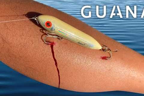 This Could've Been BAD!! Hooked Myself - GUANA LAKE Fishing