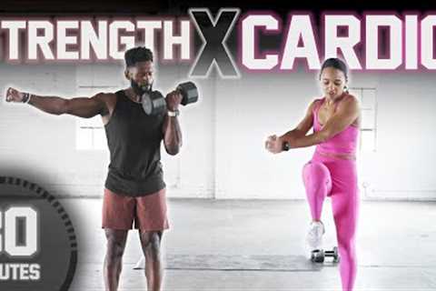 30 Minute Full Body Dumbbell Strength X Cardio HIIT Workout (Strength &amp; Conditioning)