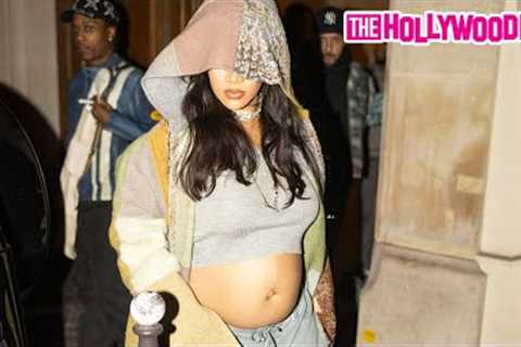 Rihanna Shows Off Her Baby Bump While Out On A Romantic Dinner Date With ASAP Rocky In Paris, France