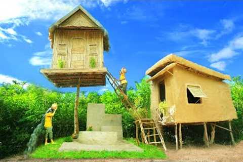 Survival Girl Living Off Grid Building a Tree House, Kitchen, Groundwater Well by Incredible Skills