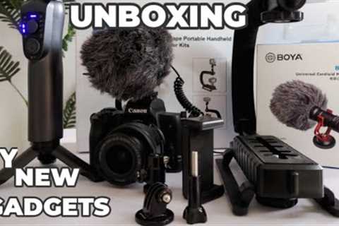 New gadgets alert! stabilizer kit /gimbal / mic #unboxing #gadgets #film #serenaeyituoyo
