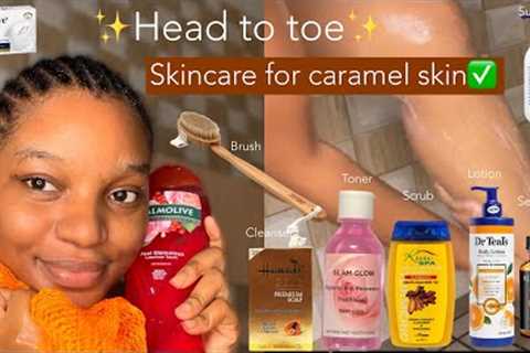*Head to toe* skincare for caramel and dark skin✨ | very cheap and affordable ✅