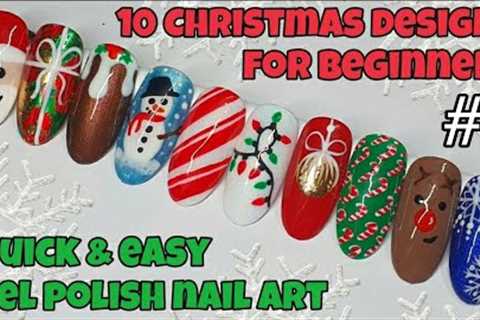 ☃️ EASY CHRISTMAS NAIL ART COMPILATION | BEGINNERS | Gel polish | Festive designs