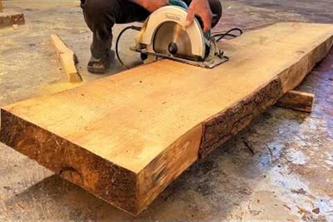 Woodworking Making Large Dining Table Set Design // Monolithic Wood Woodworking Skill