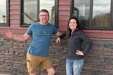 It's Finally HAPPENING | SIDING Our OFF GRID House in the WOODS