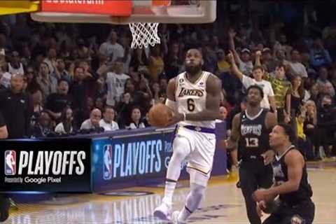 LeBron James throws down insane reverse dunk on the fastbreak vs Grizzlies