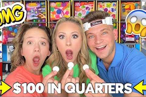 WE SPENT $100 AT FIDGET VENDING MACHINES 🤑😱 (400 QUARTERS)