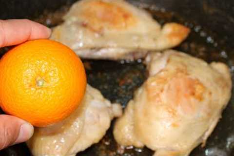 A simple RECIPE for orange CHICKEN and fried POTATOES with onions. | How to cook CHICKEN breast !