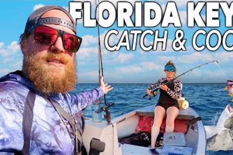 Fishing Dozens of Tropical Reef Fish in the Florida Keys | Snapper Catch &amp; Cook