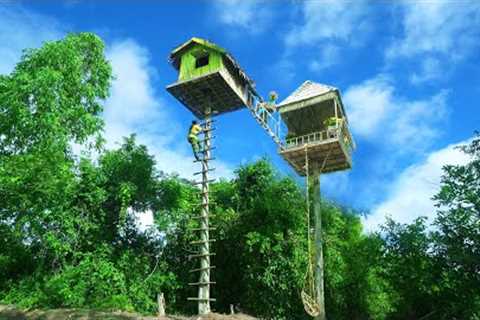 Survival Girl Living Alone Build Billionaire Luxury Tree House and Kitchen by Technology Ancient