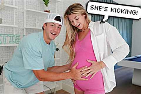 FEELING THE BABY KICK FOR THE FIRST TIME *CUTE REACTION*