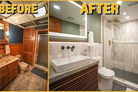 DIY Small Bathroom Remodel - Start to Finish Renovation and Design