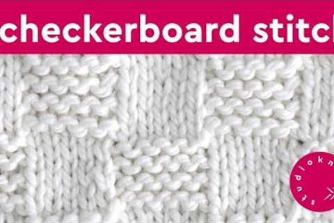 Garter Checkerboard Stitch Knitting Pattern for Beginners