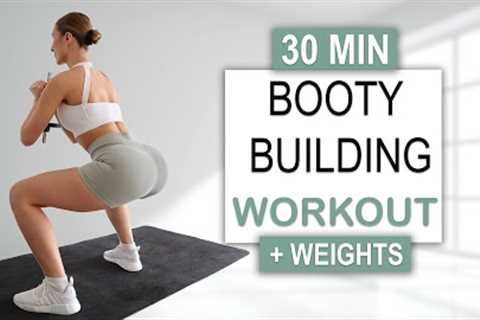 30 Min BOOTY BUILDING WORKOUT + Weights |  Grow your Glutes | No Jumping, No Repeat