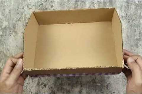 DON'T THROW AWAY USED CARDBOARD!!! 2 DIY ROPE BASKETS / STORAGE BINS