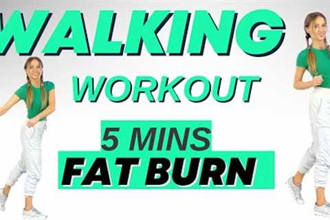 5 Minute Walking Workout | Quick Indoor Walk | Walking Exercises for Weight Loss | No Jumping