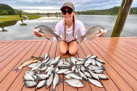 Crappie Fishing with MINNOWS on the LAKE! {Catch, Clean &amp; Cook} World's Biggest Onion Farm!