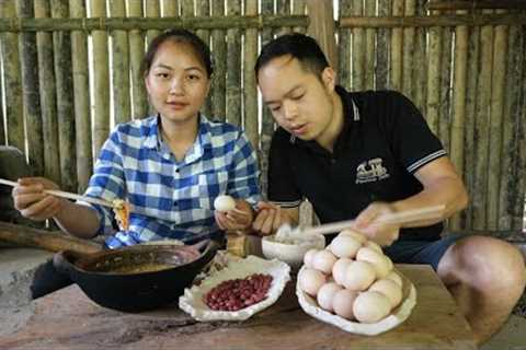 DUONG has back pain: Wife visits, Takes care and cooks delicious dishes | Primitive skills