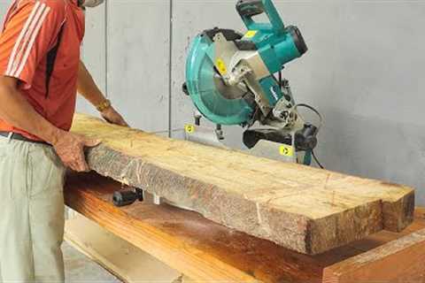 Awesome Woodworking Project With Large Solid Wood / Large Dining Table With Unique And Sturdy Design