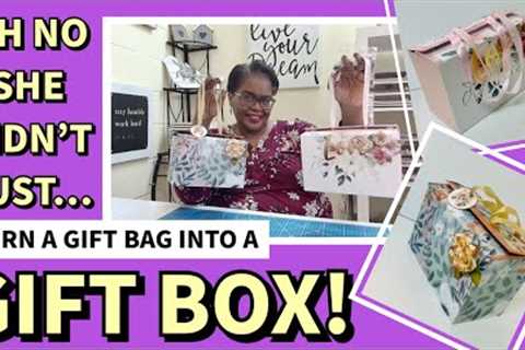 GRAB some gift bags NOW!! time is RUNNING OUT! super easy way to turn a bag into a box!