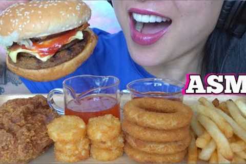 ASMR ULTIMATE FAST FOOD *FRIED CHICKEN + BURGER + ONION RINGS (EATING SOUNDS) NO TALKING | SAS-ASMR