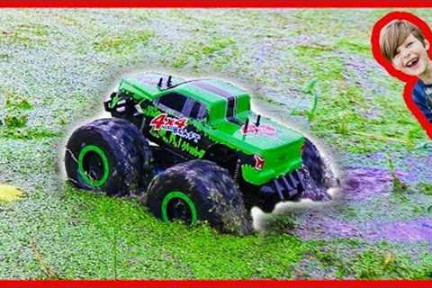 RC Monster Truck Really Rides on Water!