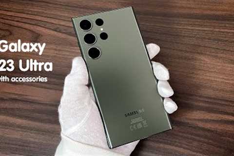 samsung galaxy S23 Ultra unboxing relaxing 🌵 | setup | camera | gaming | accessories