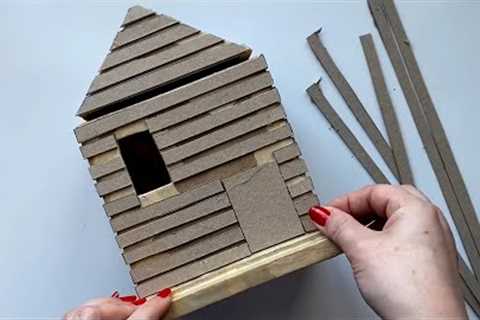 6 Ideas for miniature houses | DIY Miniature cardboard house | Cardboard craft idea