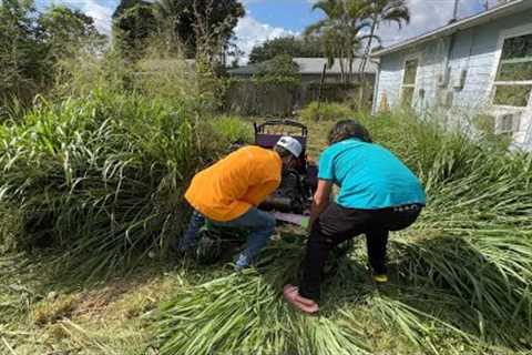 LAZY grandson REFUSED to mow his GRANDMAS NIGHTMARE of yard so I did it for FREE!!