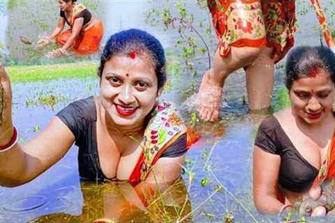 Koi Fish Catching After Heavy Rain। Koi Fish Catch And Cook। Koi Fish Catching By Hand। Best Fishing