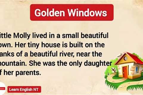 English language learning. Listening practice. Golden Windows