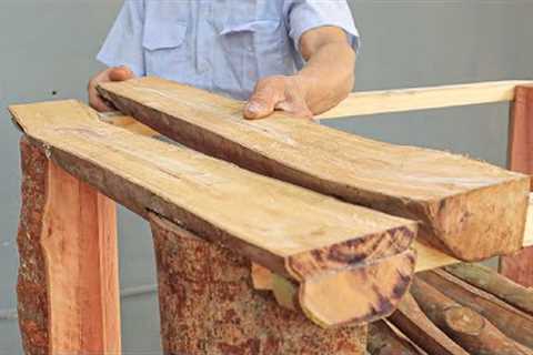 Build A Simple Top Outdoor Table From Stumps And Firewood // Wood Recycling Is Easy And Cheap
