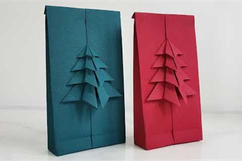 Christmas Gift Wrapping Ideas | How To Make A Paper Gift Bag Out Of Wrapping Paper