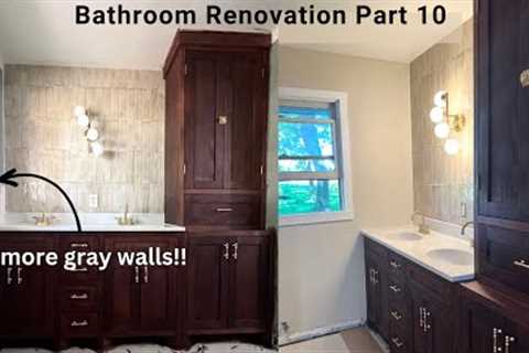 BATHROOM RENOVATION PART 10| Faux Roman Clay Technique Painting &amp; Adding Window Trim