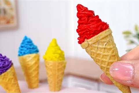 Yummy Ice Cream 🍨 Fresh Miniature Rainbow Ice Cream Recipe | 1000+ Miniature Desserts By Mini Cakes