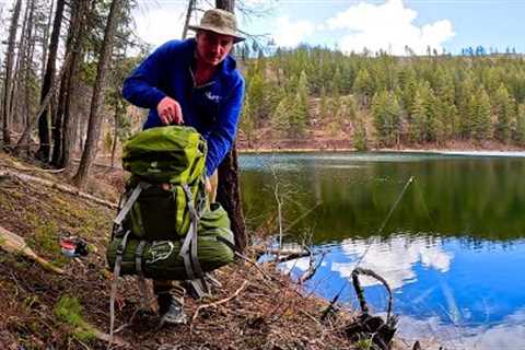 I found a MOUNTAIN Lake with BIG TROUT!!! (Solo Fishing &amp; Cooking)